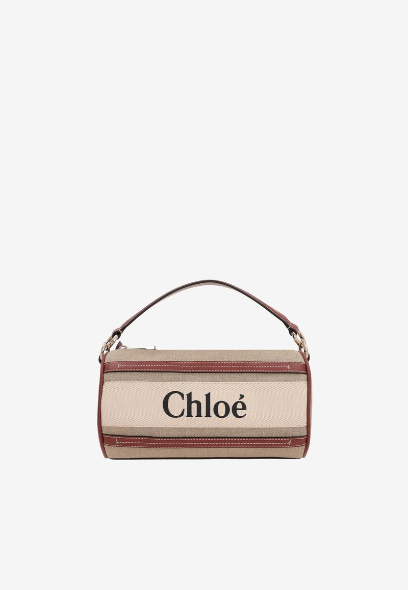 Chloé Woody Tube Shoulder Bag CHC24AS682I2690U White-Brown1