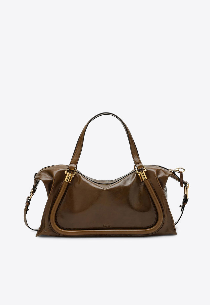 Chloé Party 24 Leather Top Handle Bag Brown CHC24AS750N82/P_CHLOE-20X