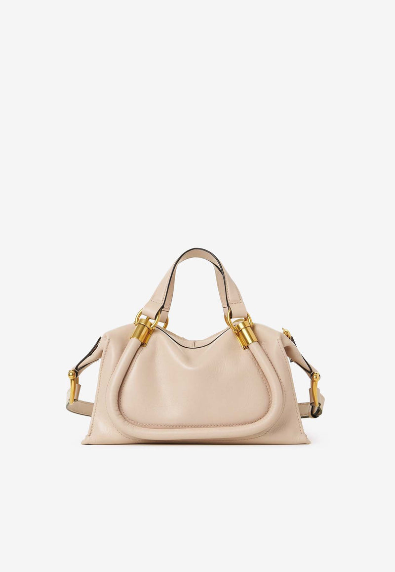 Chloé Small Paraty 24 Top Handle Bag in Shiny Leather CHC24AS751N8224Q Sweet Beige