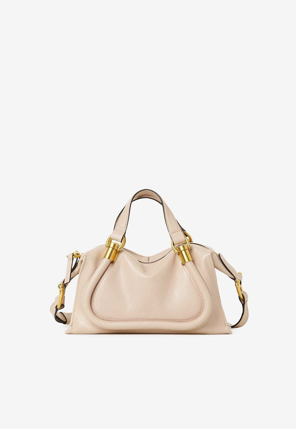 Chloé Small Paraty 24 Top Handle Bag in Shiny Leather CHC24AS751N8224Q Sweet Beige