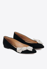 Chloé Théa Bow-Embellished Ballerina Flats CHC24S00HHP001 BLACK