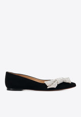 Chloé Théa Bow-Embellished Ballerina Flats CHC24S00HHP001 BLACK