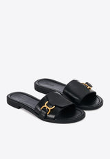 Chloé Marcie Leather Slides CHC24S00UH3001 BLACK