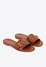 Chloé Marcie Leather Slides CHC24S00UH3242 CARAMELLO