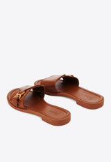 Chloé Marcie Leather Slides CHC24S00UH3242 CARAMELLO