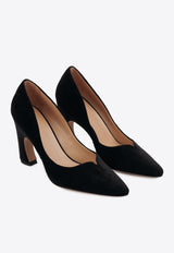 Chloé X Atelier Jolie Oli 90 Pumps in Velvet CHC24S01CJN001 BLACK