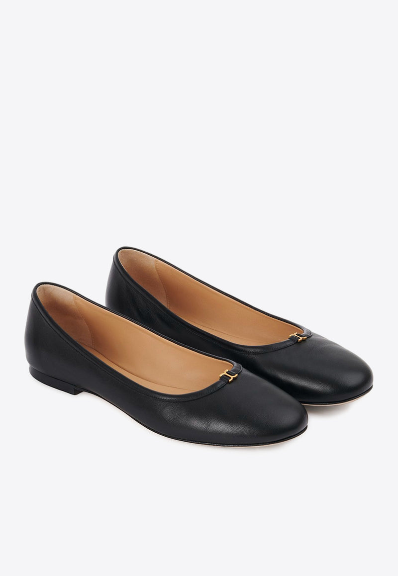 Chloé C-Logo Ballerina Flats CHC24S973H7001 BLACK