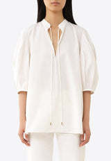 Chloé Puff-Sleeved Tunic Tops CHC24SHT1814124U BUTTERCREAM