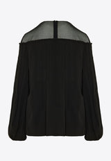 Chloé Lace Paneled Blouse CHC24SHT23006001 BLACK