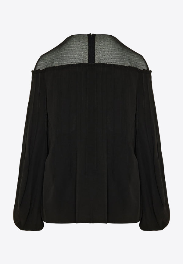 Chloé Lace Paneled Blouse CHC24SHT23006001 BLACK