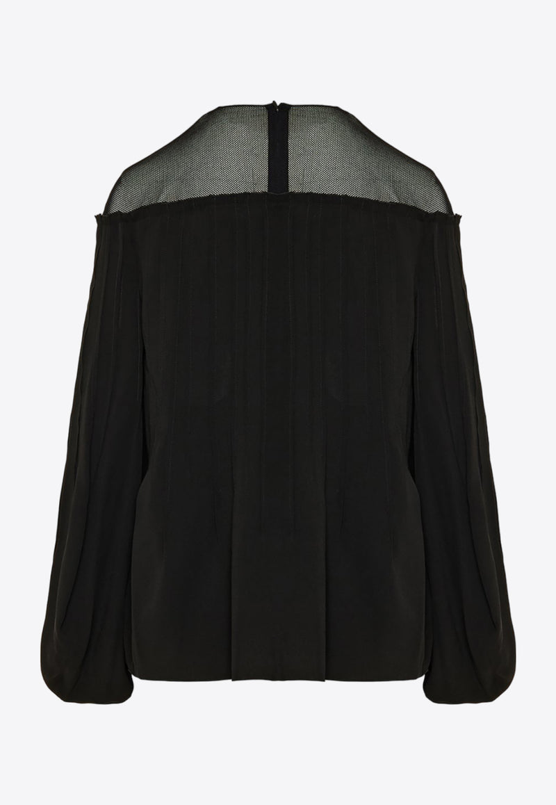 Chloé Lace Paneled Blouse CHC24SHT23006001 BLACK