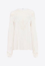 Chloé Lace Paneled Blouse CHC24SHT23006107 ICONIC MILK