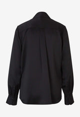 Chloé X Atelier Jolie Long-Sleeved Silk Blouse CHC24SHT80106001 BLACK