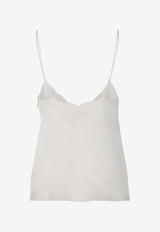 Chloé X Atelier Jolie Sleeveless Silk Top CHC24SHT82106113 WHISPER WHITE