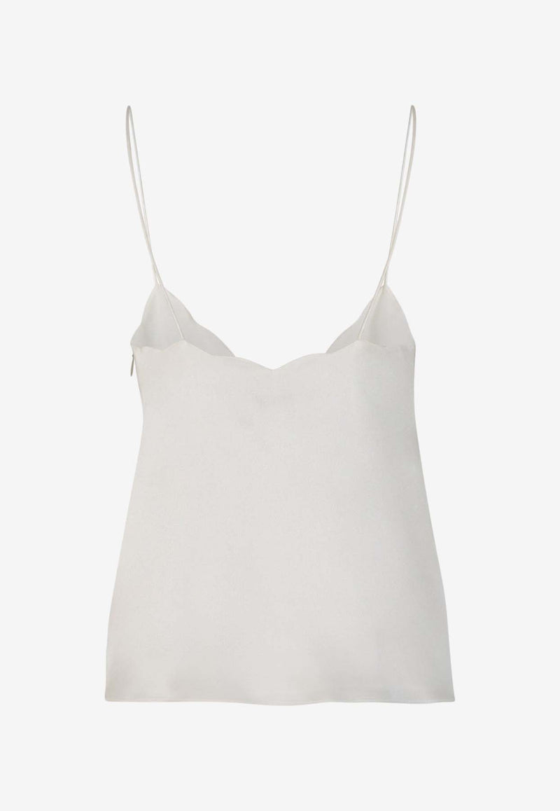 Chloé X Atelier Jolie Sleeveless Silk Top CHC24SHT82106113 WHISPER WHITE