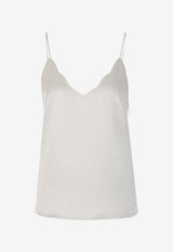 Chloé X Atelier Jolie Sleeveless Silk Top CHC24SHT82106113 WHISPER WHITE