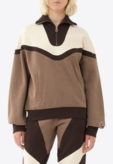 Chloé High-Collar Half-Zipped Sweatshirt CHC24SJH2579023E SOOTY KHAKI