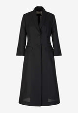 Chloé X Atelier Jolie Long Silk Coat CHC24SMA74010001 BLACK