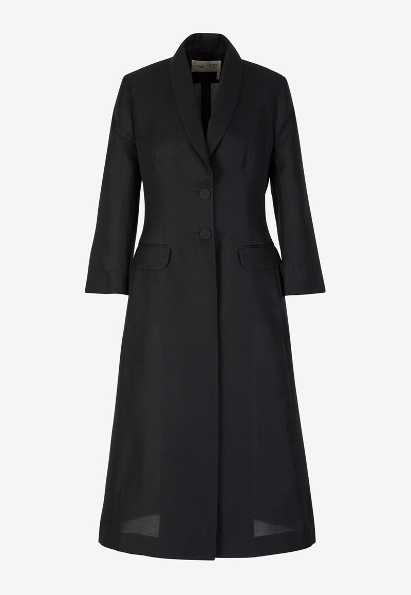 Chloé X Atelier Jolie Long Silk Coat CHC24SMA74010001 BLACK