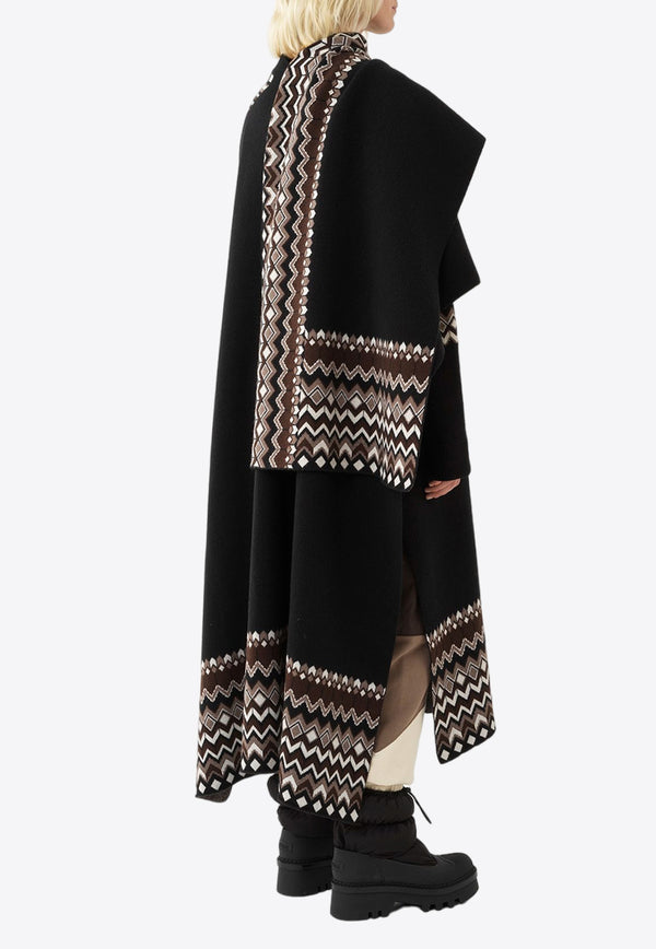 Chloé Ruana Wool-Blend Cape CHC24SMM818202ZA MULTICOLOR BROWN 1