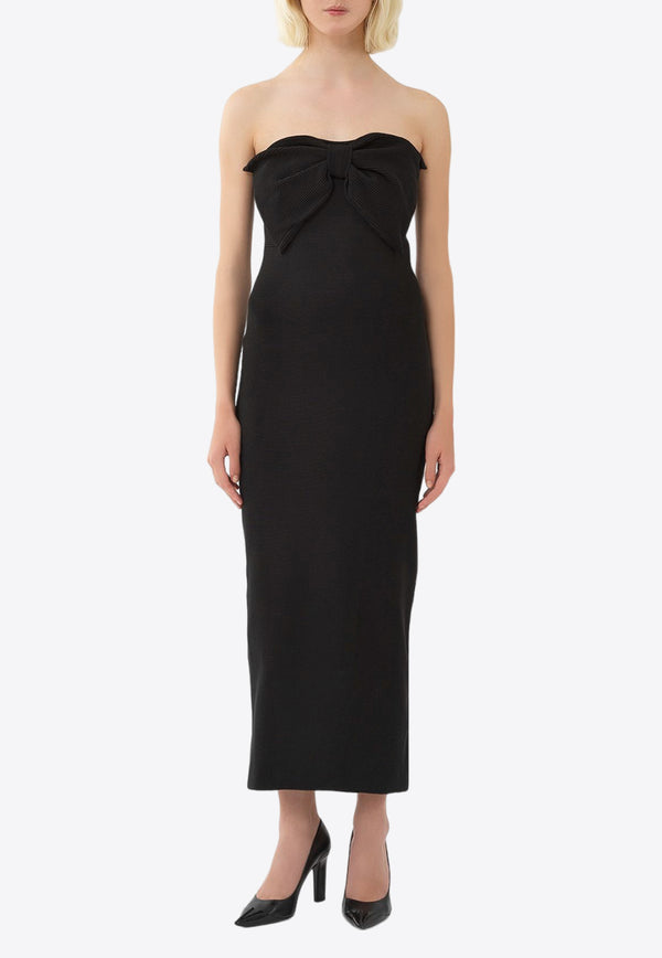 Chloé Strapless Bow Midi Dress CHC24SMR08580001 BLACK