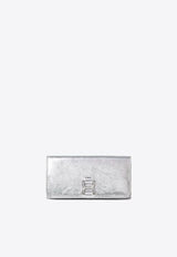 Chloé Marcie Long Wallet in Metallic Leather CHC24SP098L919DL SILVER