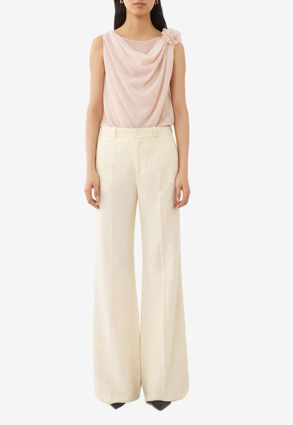 Chloé Low-Waist Flared Pants CHC24SPA06130103 COCONUT MILK