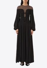 Chloé Lace-Panel Maxi Dress CHC24SRO18006001 BLACK