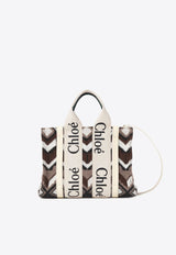 Chloé Small Woody Chevron Knitted Tote Bag CHC24SS397L832ZA MULTICOLOR BROWN 1