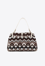 Chloé Large Penelope Chevron Knitted Shoulder Bag CHC24SS566L842ZA MULTICOLOR BROWN 1