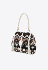 Chloé Small Penelope Chevron Knitted Shoulder Bag CHC24SS567L842ZA MULTICOLOR BROWN 1