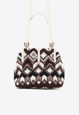 Chloé Small Penelope Chevron Knitted Shoulder Bag CHC24SS567L842ZA MULTICOLOR BROWN 1