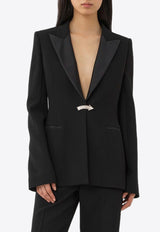 Chloé Arrow-Brooch Wool Blazer CHC24SVE06068001 BLACK