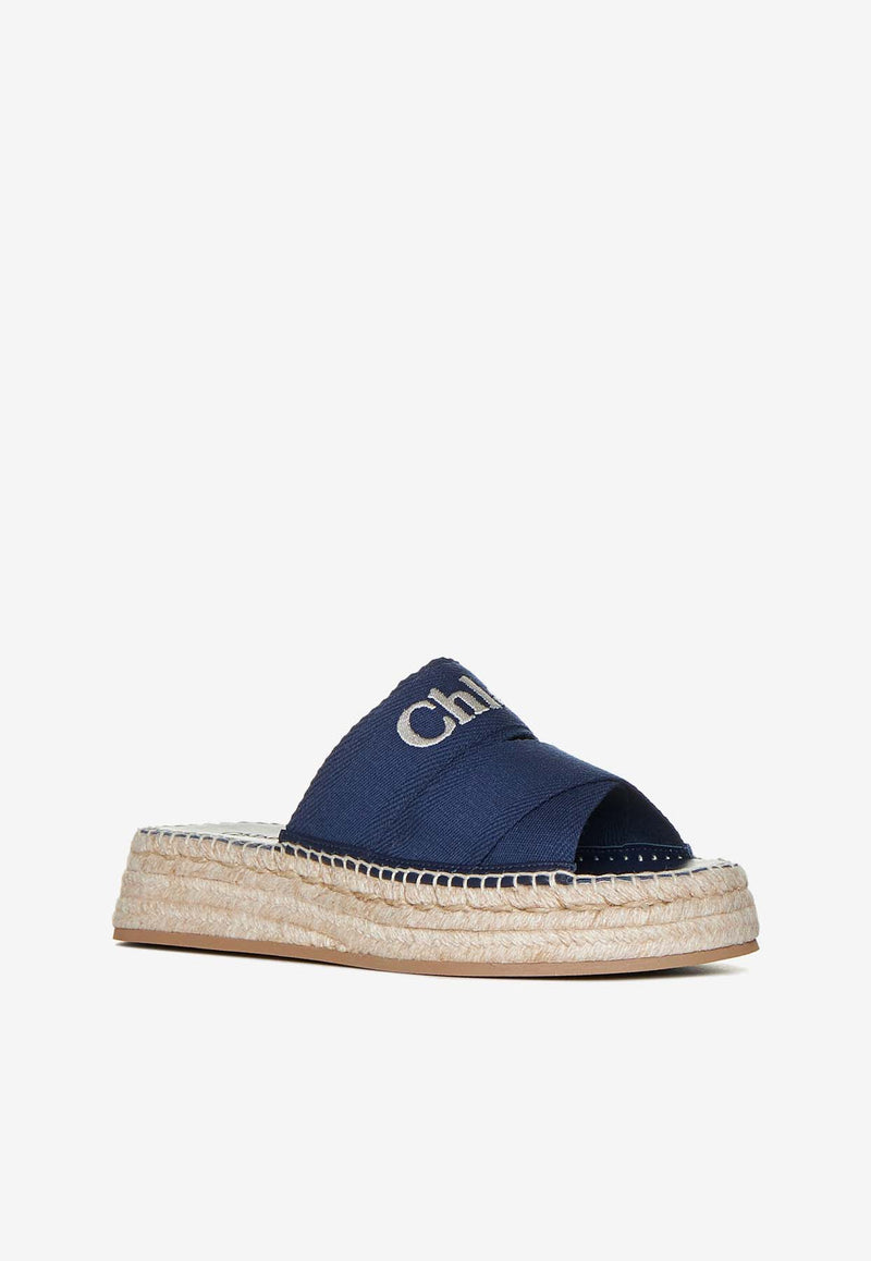 Chloé Mila Flatform Slides CHC24U00WKR45C Dark Navy