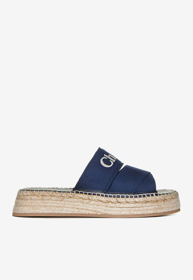 Chloé Mila Flatform Slides CHC24U00WKR45C Dark Navy