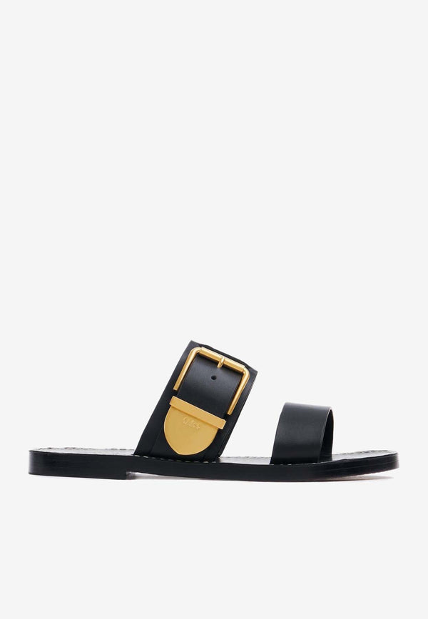 Chloé Rebecca Leather Slides CHC24U01REX001 Black