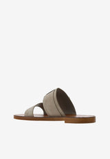 Chloé Rebecca Leather Slides CHC24U01RF621V Dark Greige