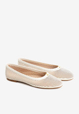 Chloé Marcie Ballerina Flats in Leather CHC24U973KM122 Eggshell