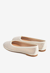 Chloé Marcie Ballerina Flats in Leather CHC24U973KM122 Eggshell