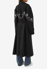 Chloé Wool Trench-Style Midi Coat CHC24UMA02076001 Black