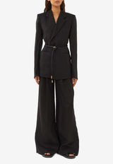 Chloé Wide-Leg Floor-Length Pants CHC24UPA04016001 BLACK