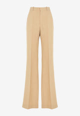 Chloé High-Waisted Linen Tailored Pants CHC24UPA12130278 PEARL BEIGE