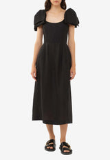 Chloé Bow-Straps Midi Dress CHC24URO23016001 BLACK