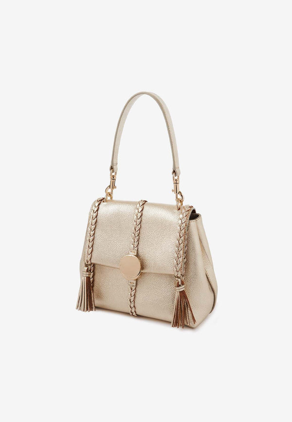 Chloé Small Penelope Leather Top Handle Bag CHC24US567N379DJ LIGHT GOLD