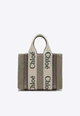 Chloé Small Woody Canvas Tote Bag Gray CHC25SS397O81/Q_CHLOE-074