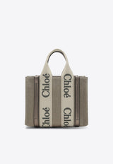 Chloé Small Woody Canvas Tote Bag Gray CHC25SS397O81/Q_CHLOE-074