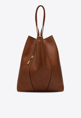 Chloé Large Spin Tote Bag in Grained Leather Brown CHC25SS810N84/Q_CHLOE-26M