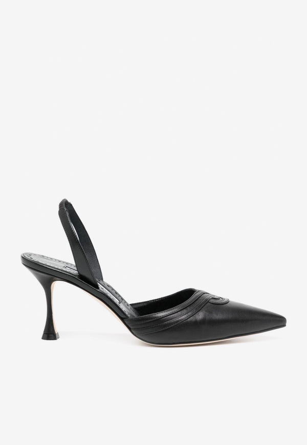 Manolo Blahnik Chongasli 70 Slingback Pumps CHONGASLI 70 BLACK 0015 1357-0002 Black