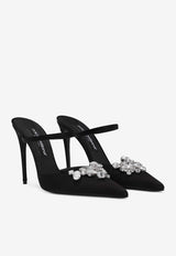 Dolce 
Gabbana 105 Crystal-Embellished Stiletto Mules CI0166 AQ521 8S488 Black