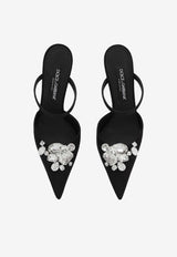 Dolce 
Gabbana 105 Crystal-Embellished Stiletto Mules CI0166 AQ521 8S488 Black